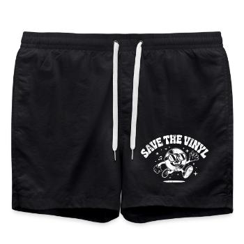 Save the Vinyl - Badeshorts - Schwarz - Vorne - AI Model Male 185 light (185cm)