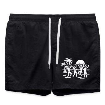 Beach Holiday Party - Swim Trunks - black - Front - AI Model Male 185 light (185cm)