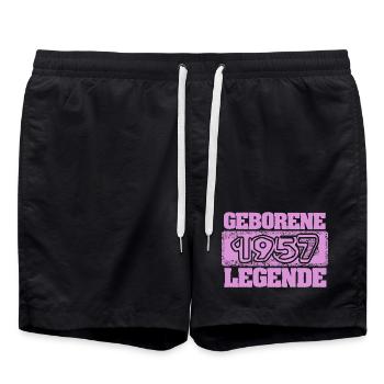 Retro 1957 - Badeshorts - Schwarz - Vorne - AI Model Male 185 light (185cm)