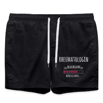 Rheumatologin Ausbildung Medizinstudium Ärztin - Badeshorts - Schwarz - Vorne - AI Model Male 185 light (185cm)
