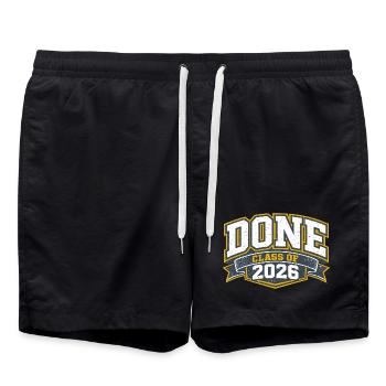 Diploma 2026 University School Gift Humor - Swim Trunks - black - Front - AI Model Male 185 light (185cm)