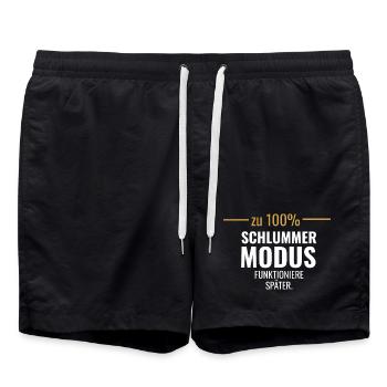 Schlummermodus – Funktioniere später - Badeshorts - Schwarz - Vorne - AI Model Male 185 light (185cm)