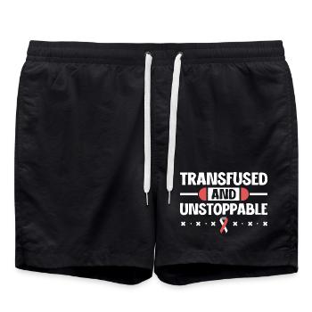 Aplastische Anämie Power - Transfundiert & Stark - Badeshorts - Schwarz - Vorne - AI Model Male 185 light (185cm)