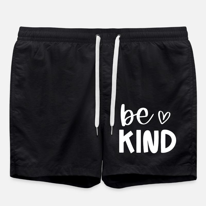 Be Kind Positive Message Design - Swim Trunks - black