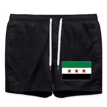 Drapeau de la Syrie - Short de bain - noir - Devant - AI Model Male 185 light (185cm)