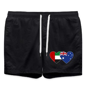 Émirats arabes unis Australie Drapeau - Short de bain - noir - Devant - AI Model Male 185 light (185cm)