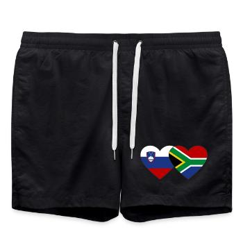 Slovénie Afrique du Sud Drapeau Coeur - Short de bain - noir - Devant - AI Model Male 185 light (185cm)