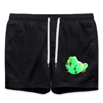 La petite chenille mignonne accueille le lever du soleil avec elle - Short de bain - noir - Devant - AI Model Male 185 light (185cm)