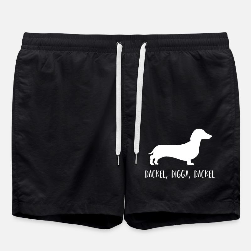 Chien teckel - Short de bain - noir