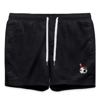 Rote Pumps und Fußball 👠⚽️ - Badeshorts - Schwarz - Vorne - AI Model Male 185 light (185cm)