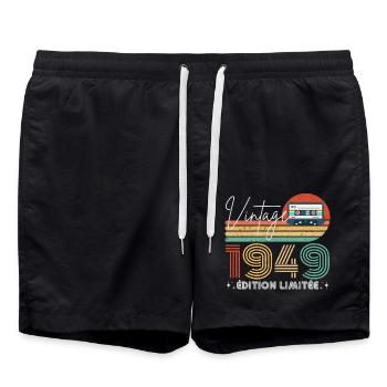 Jahrgang 1949 Retro Geburtstag Jahr Geschenk 1949 - Badeshorts - Schwarz - Vorne - AI Model Male 185 light (185cm)