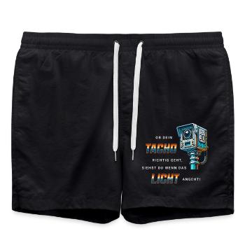 Auto Tuning Blitzer Spruch - Badeshorts - Schwarz - Vorne - AI Model Male 185 light (185cm)