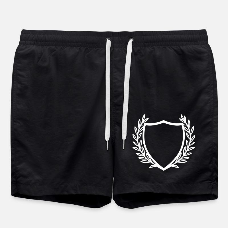 Armoiries, couronne de bouclier - Short de bain - noir