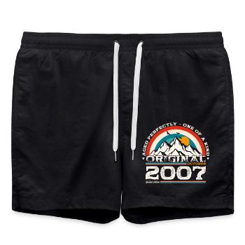 17. Geburtstag Legende Oktober 2007 Jahrgang 07 - Badeshorts - Schwarz - Vorne - AI Model Male 185 light (185cm)