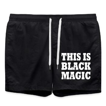 this is black magic - Badeshorts - Schwarz - Vorne - AI Model Male 185 light (185cm)