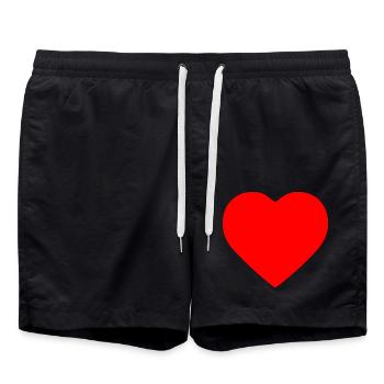 Herz - Badeshorts - Schwarz - Vorne - AI Model Male 185 light (185cm)