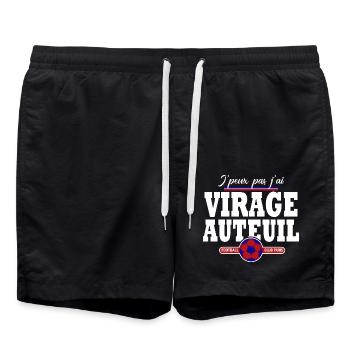 Virage Auteuil Paris football supporter club - Short de bain - noir - Devant - AI Model Male 185 light (185cm)