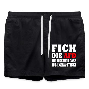 fick die afd - Badeshorts - Schwarz - Vorne - AI Model Male 185 light (185cm)