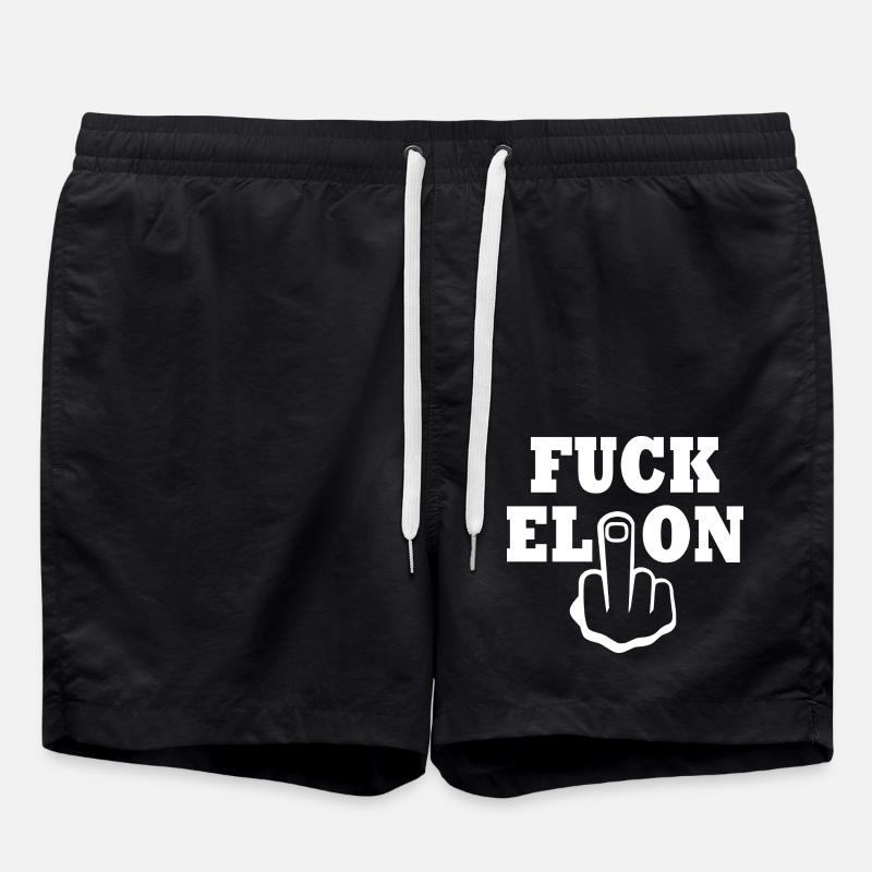 Fuck elon - Swim Trunks - black