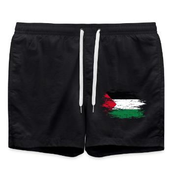Drapeau palestinien utilisé - Short de bain - noir - Devant - AI Model Male 185 light (185cm)