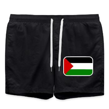 Free palestine - Short de bain - noir - Devant - AI Model Male 185 light (185cm)