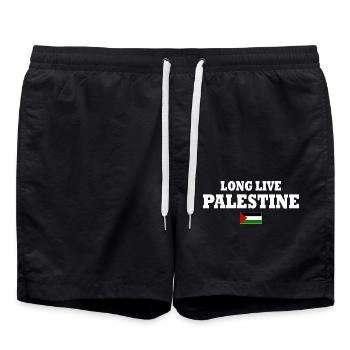 Long live palestine - Short de bain - noir - Devant - AI Model Male 185 light (185cm)