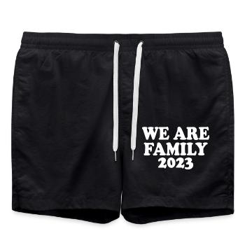 We are family 2023 - Badeshorts - Schwarz - Vorne - AI Model Male 185 light (185cm)