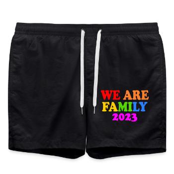 We are family 2023 - Short de bain - noir - Devant - AI Model Male 185 light (185cm)