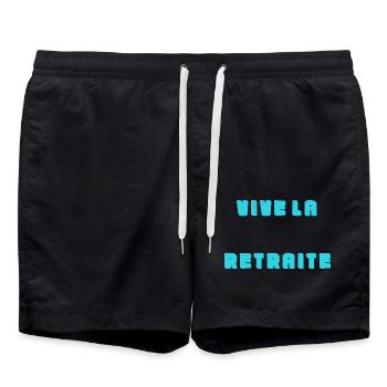 RETRAITE. BONNE RETRAITE. JOYEUSE RETRAITE. COEUR - Short de bain - noir - Devant - AI Model Male 185 light (185cm)