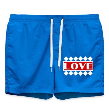 LIEBE. PAAR. ICH HABE GERADE GEHEIRATET. Junggesellinnenabschied. VALENTINSTAG. - Badeshorts - Cobalt blue - Vorne