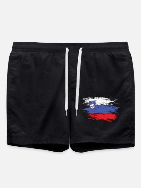 Slovenia flag used - Swim Trunks - black
