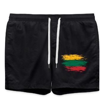 Drapeau de la Lituanie utilisé - Short de bain - noir - Devant - AI Model Male 185 light (185cm)