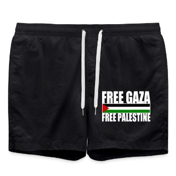 Free gaza free palestine - Short de bain - noir - Devant - AI Model Male 185 light (185cm)