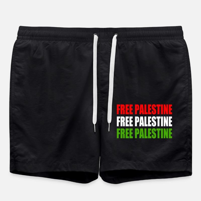Free palestine - Short de bain - noir