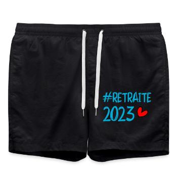 NOËL. ANNEE. ANNIVERSAIRE. RETRAITE. FÊTE. COEUR. - Short de bain - noir - Devant - AI Model Male 185 light (185cm)