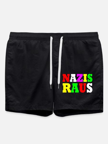 Nazis raus - Badeshorts - Schwarz