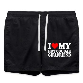 I love my hot cougar girlfriend - Short de bain - noir - Devant - AI Model Male 185 light (185cm)