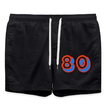 80. 80 ANS. 80e ANNIVERSAIRE. ANNIVERSAIRE 80 ANS. - Short de bain - noir - Devant - AI Model Male 185 light (185cm)