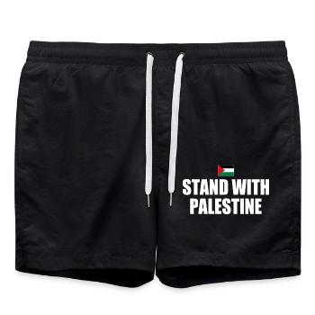 I stand with palestine - Short de bain - noir - Devant - AI Model Male 185 light (185cm)