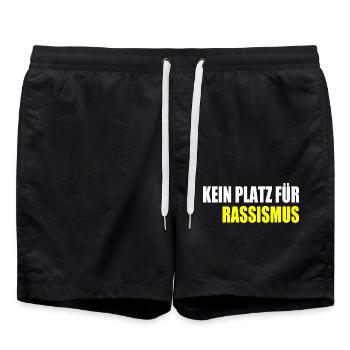kein platz für rassismus - Badeshorts - Schwarz - Vorne - AI Model Male 185 light (185cm)