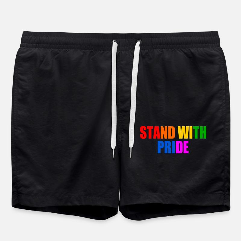 Stand with pride - Badeshorts - Schwarz