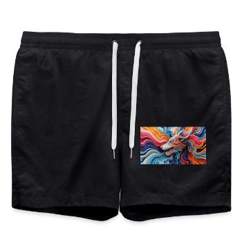 Create A Print In 3D Hyper Realistic - Swim Trunks - black - Front - AI Model Male 185 light (185cm)