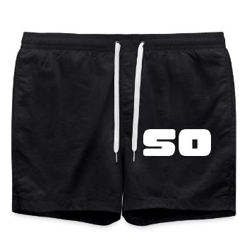 50. 50 ANS. 50e ANNIVERSAIRE. ANNIVERSAIRE 50 ANS. - Short de bain - noir - Devant - AI Model Male 185 light (185cm)