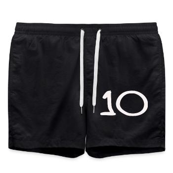 10. 10 YEARS. 10th ANNIVERSARY. 10 YEAR ANNIVERSARY. - Swim Trunks - black - Front - AI Model Male 185 light (185cm)