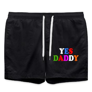Yes daddy - Badeshorts - Schwarz - Vorne - AI Model Male 185 light (185cm)