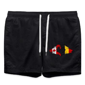 Kanada Belgien Herzform mit Hände used - Badeshorts - Schwarz - Vorne - AI Model Male 185 light (185cm)