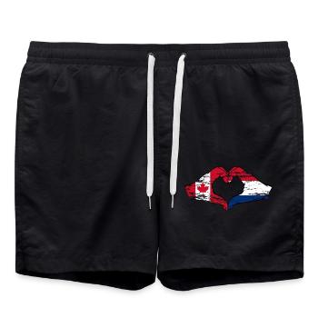 Forme de coeur Canada Holland avec mains utilisées - Short de bain - noir - Devant - AI Model Male 185 light (185cm)
