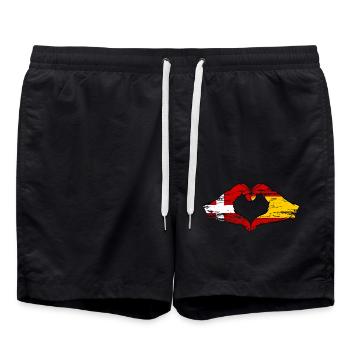 Danemark Espagne forme de coeur avec les mains utilisées - Short de bain - noir - Devant - AI Model Male 185 light (185cm)