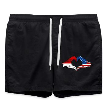 Indonésie USA forme de coeur avec les mains utilisées - Short de bain - noir - Devant - AI Model Male 185 light (185cm)