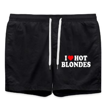 I love hot blondes - Badeshorts - Schwarz - Vorne - AI Model Male 185 light (185cm)
